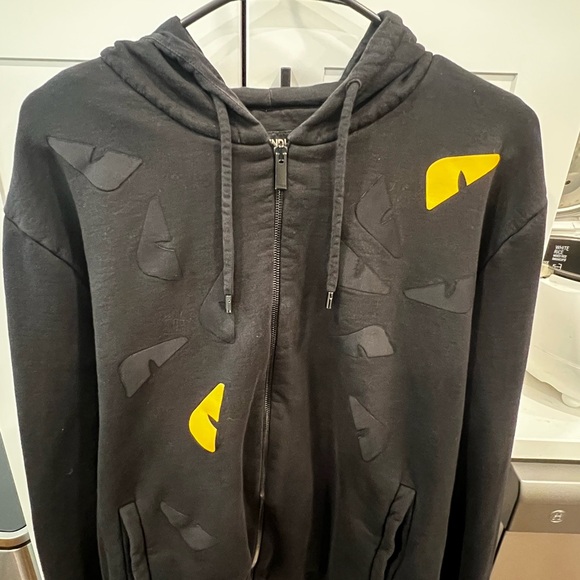 Fendi Monster Black Zip-Up Hoodie